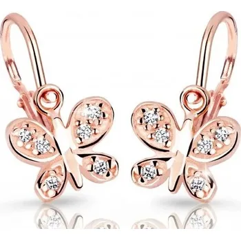 Náušnice Cutie Diamonds Dětské zlaté náušnice Motýlci s brilianty DC2748-10-10-X-4 + 2 měsíce na vrácení zboží