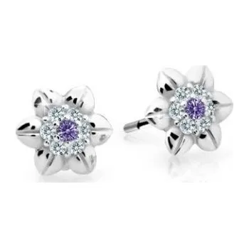 Náušnice Cutie Jewellery Krásné dětské náušnice z bílého zlata C2202-30-X-2 fialová + 2 měsíce na vrácení zboží