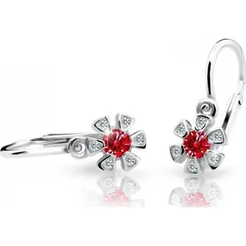 Náušnice Cutie Jewellery Dětské náušnice z bílého zlata C2156-10-X-2 červená + 2 měsíce na vrácení zboží
