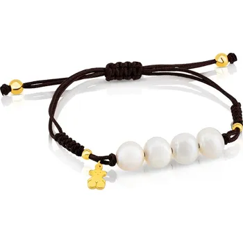 Oblečení a móda Tous Tmavě hnědý náramek s perlami Nudos 313031510 + 2 měsíce na vrácení zboží