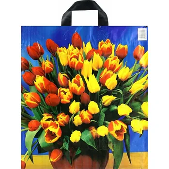 Dárková taška Taška igelitová s potiskem s páskovým uchem 43 x 48 cm mix motivů