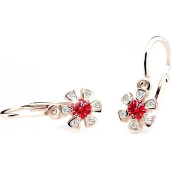 Náušnice Cutie Jewellery Dětské náušnice z růžového zlata C2156-10-X-4 červená + 2 měsíce na vrácení zboží