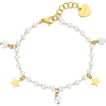 Náramek S'Agapõ Krásný pozlacený náramek s perlami Wisdom SWI12 + 2 měsíce na vrácení zboží