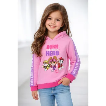 Dívčí mikina Cerda Dívčí mikina TLAPKOVÁ PATROLA born to be a hero přes hlavu s kapucou růžová Růžová, Velikost: 110/116 110/116