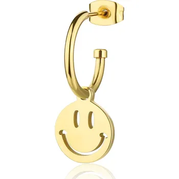 Módní doplněk S'Agapõ Pozlacená single náušnice se smajlíkem Smile SSM027 + 2 měsíce na vrácení zboží