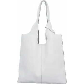 Kabelka Kožené kabelka shopper bag Vittoria Gotti bílá 165