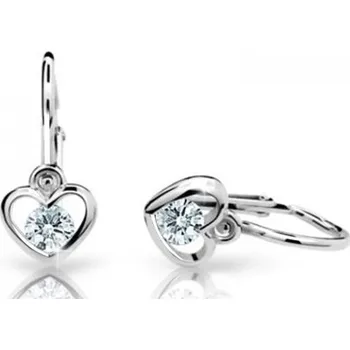 Náušnice Cutie Diamonds Dětské náušnice Srdíčka z bílého zlata s brilianty DC1943-10-10-X-2 + 2 měsíce na vrácení zboží