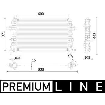 Motor automobilu Chladič vody pro motor MAHLE ORIGINAL CR 2227 000P