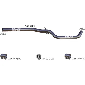 Přední díl výfuku Výfuková trubka ERNST 155489