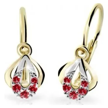 Náušnice Cutie Jewellery Dětské bicolor náušnice ze žlutého zlata C2270-10-X-1 červená + 2 měsíce na vrácení zboží