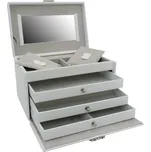 Friedrich Lederwaren Exkluzivní bílá šperkovnice s krokodýlím vzorem Caiman 20135-1 + 2 měsíce na vrácení zboží