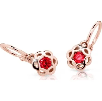 Náušnice Cutie Jewellery Dětské náušnice z růžového zlata C2179-10-X-4 červená + 2 měsíce na vrácení zboží
