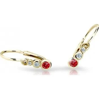 Náušnice Cutie Jewellery Zlaté dětské náušnice C2255-10-X-1 červená + 2 měsíce na vrácení zboží