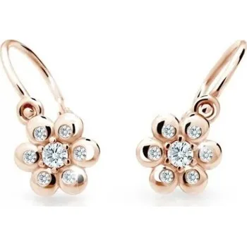 Náušnice Cutie Diamonds Květinové dětské náušnice z růžového zlata s brilianty DC2247-10-00-X-4 + 2 měsíce na vrácení zboží