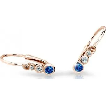 Náušnice Cutie Jewellery Dětské náušnice z růžového zlata C2255-10-X-4 modrá + 2 měsíce na vrácení zboží