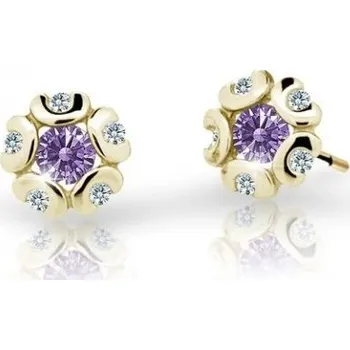 Náušnice Cutie Jewellery Zlaté dětské náušnice C2178-30-X-1 fialová + 2 měsíce na vrácení zboží
