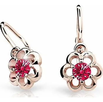 Náušnice Cutie Jewellery Dětské náušnice z růžového zlata C1947-10-X-4 červená + 2 měsíce na vrácení zboží