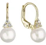 Evolution Group - Pavona Luxusní zlaté náušnice s pravými perlami a čirými zirkony 91PZ00024 + 2 měsíce na vrácení zboží