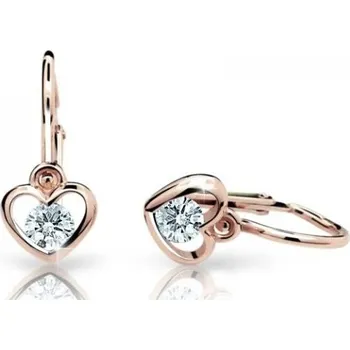 Náušnice Cutie Diamonds Dětské náušnice Srdíčka z růžového zlata s brilianty DC1943-10-10-X-4 + 2 měsíce na vrácení zboží