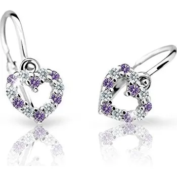 Náušnice Cutie Jewellery Dětské náušnice z bílého zlata C2157-10-X-2 fialová + 2 měsíce na vrácení zboží