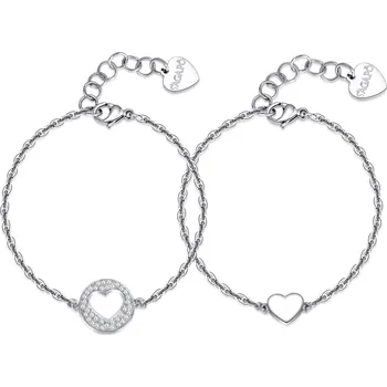 Náramek S'Agapõ Set ocelových náramků Srdíčka Me + You SEY11 + 2 měsíce na vrácení zboží