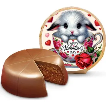 Čokoláda PISCHINGER Vídeňský dortík ZAJÍČEK V HRNEČKU RŮŽE 45g