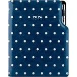 Diář DESIGN týdenní B5 2026 - modrá - Puntíky