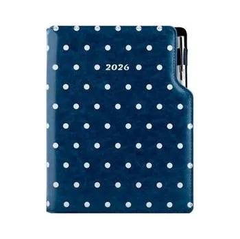 Diář Diář DESIGN týdenní B5 2026 - modrá - Puntíky