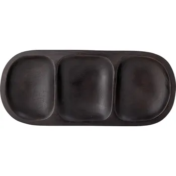 Bloomingville, Podnos na servírování občerstvení Vasilia z mangového dřeva 35 cm černý - Formadore