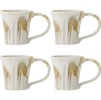 Bloomingville, Hrnek Joseph, 260 ml, bílo-hnědý, 4 ks - Formadore