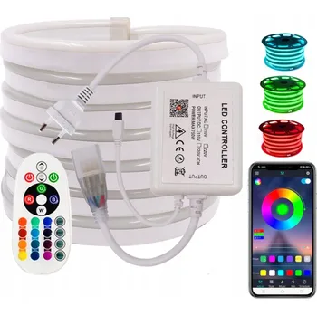LED páska Sada NEON RGB 60 LED/m 50m DÁLKOVÝ OVLADAČ 230V s Bluetooth