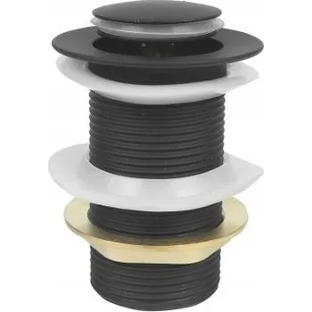 Sifon Zátka umyvadlová výpust Click-Clack kulatý Kuchinox černá