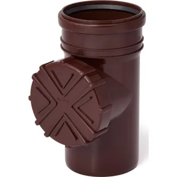 Kanalizační potrubí MIDAS Okapový čistící kus s hnědým sítkem na pevno DN 110 - hnědá brava