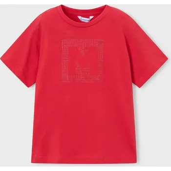 Dětské bavlněné tričko Mayoral 170.5F.Mini.PPY2 červená 33X, vel. 134
