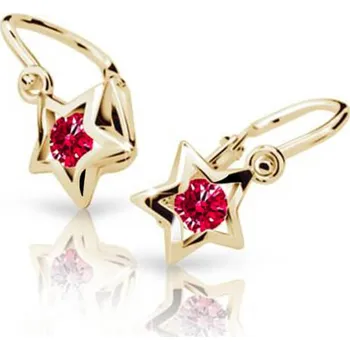 Náušnice Cutie Jewellery Zlaté dětské náušnice C1942-10-X-1 červená + 2 měsíce na vrácení zboží