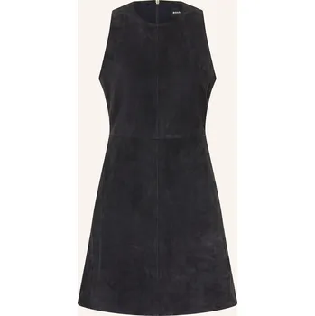 Dámské šaty Boss Dámské Kožené Šaty Sycara, tmavě modrá, 40