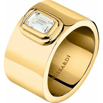 Šperk Trussardi Třpytivý pozlacený prsten z oceli T-Design TJAYV0201 56 mm + 2 měsíce na vrácení zboží