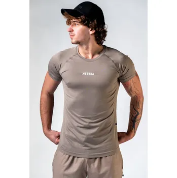 Pánské tričko NEBBIA Seamless tričko s krátkým rukávem POWER béžové M