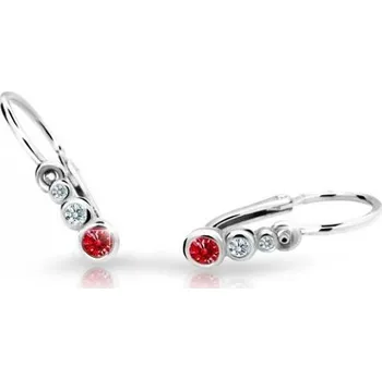 Náušnice Cutie Jewellery Dětské náušnice z bílého zlata C2255-10-X-2 červená + 2 měsíce na vrácení zboží