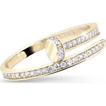 Prsten Cutie Jewellery Okouzlující prsten ze žlutého zlata se zirkony Z5020-10-X-1 48 mm + 2 měsíce na vrácení zboží