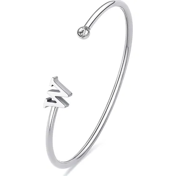 Módní doplněk S'Agapõ Otevřený pevný náramek s písmenem W Click SCK233 + 2 měsíce na vrácení zboží