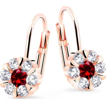 Náušnice Cutie Diamonds Oslnivé visací náušnice z růžového zlata s rubíny a diamanty DZ8039-55-RU-X-4 + 2 měsíce na vrácení zboží