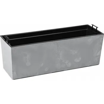 Truhlík Plastový truhlík Begonie eco beton efekt 190x560 mm, šedý beton
