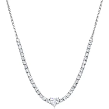 Šperk S'Agapõ Ocelový náhrdelník se zirkony Srdce Dazzly SDZ147 + 2 měsíce na vrácení zboží