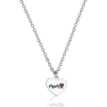 Šperk S'Agapõ Ocelový náhrdelník srdce Mom Be My Family SBY004 + 2 měsíce na vrácení zboží
