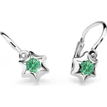 Cutie Jewellery Dětské náušnice z bílého zlata C2159-10-X-2 zelená + 2 měsíce na vrácení zboží