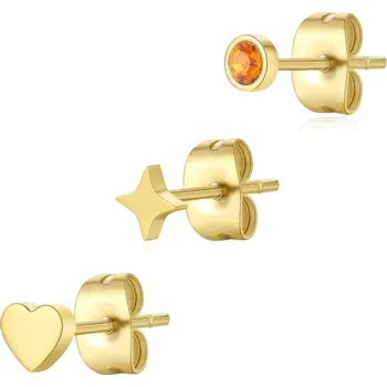 Módní doplněk S`Agapõ Sada tří pozlacených náušnic Love CLICK SCK169 + 2 měsíce na vrácení zboží