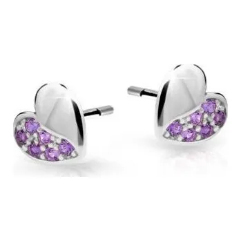 Náušnice Cutie Jewellery Dětské náušnice z bílého zlata C2160-30-X-2 fialová + 2 měsíce na vrácení zboží