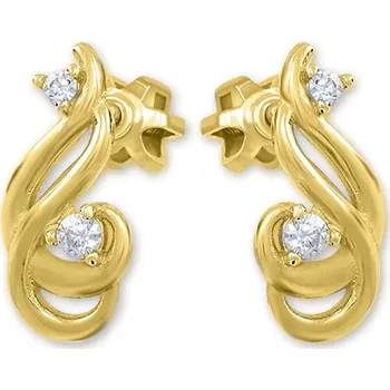 Náušnice Brilio Jemné náušnice ze žlutého zlata s krystaly 239 001 01073 + 2 měsíce na vrácení zboží