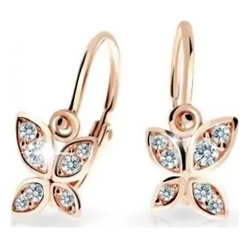 Náušnice Cutie Diamonds Dětské náušnice z růžového zlata Motýl s brilianty DC2259-10-00-X-4 + 2 měsíce na vrácení zboží